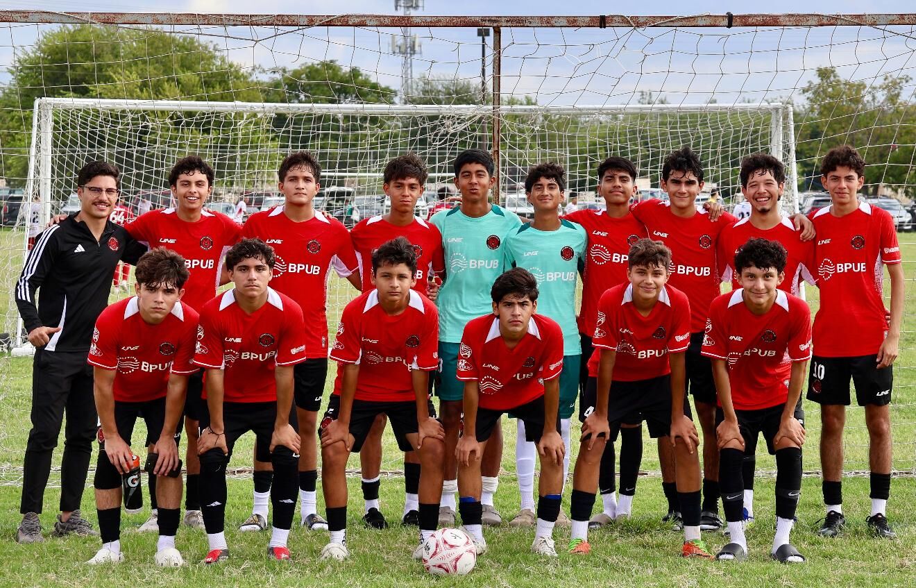 Elite boys team with coach