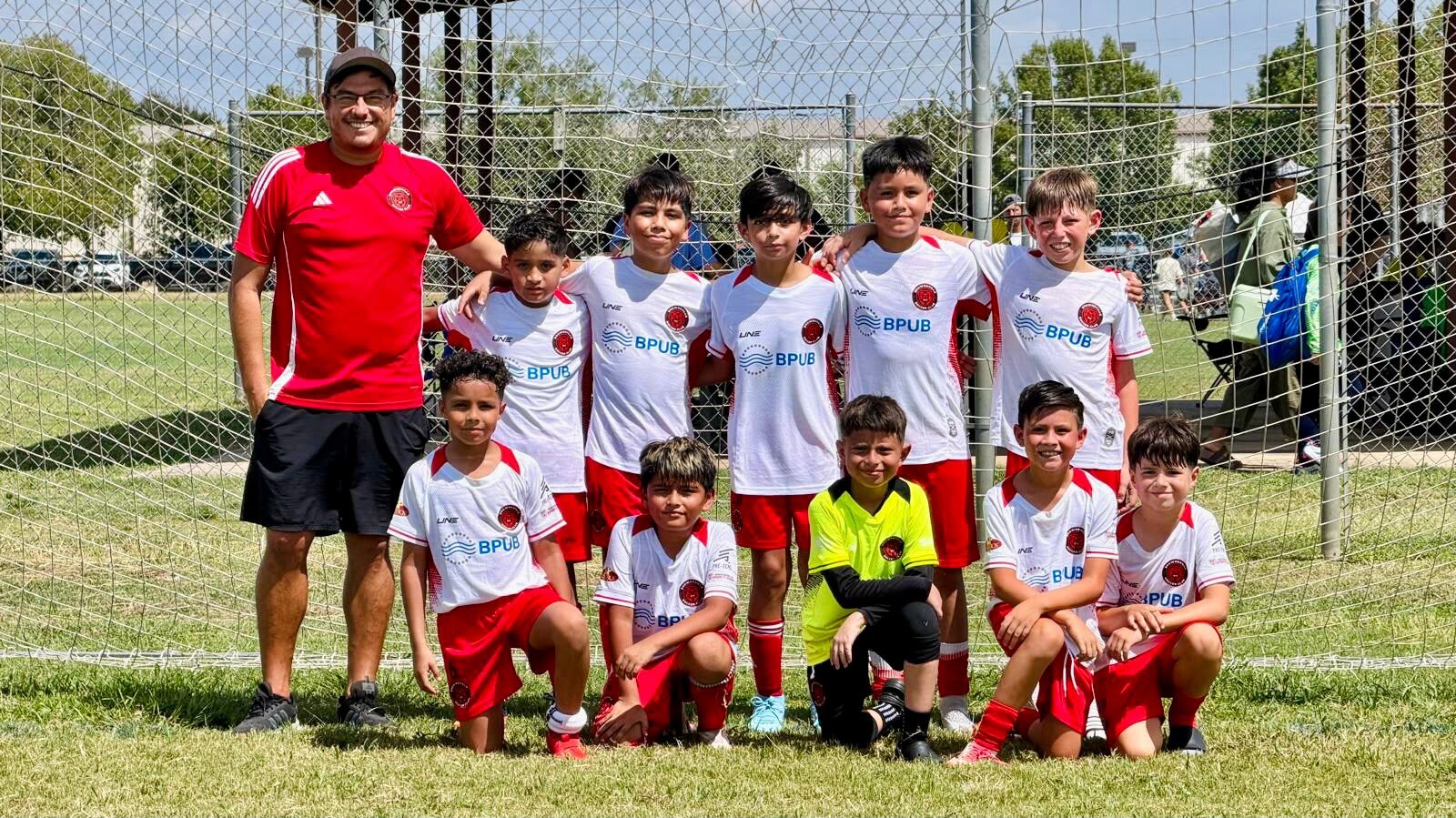 Academy team with coach