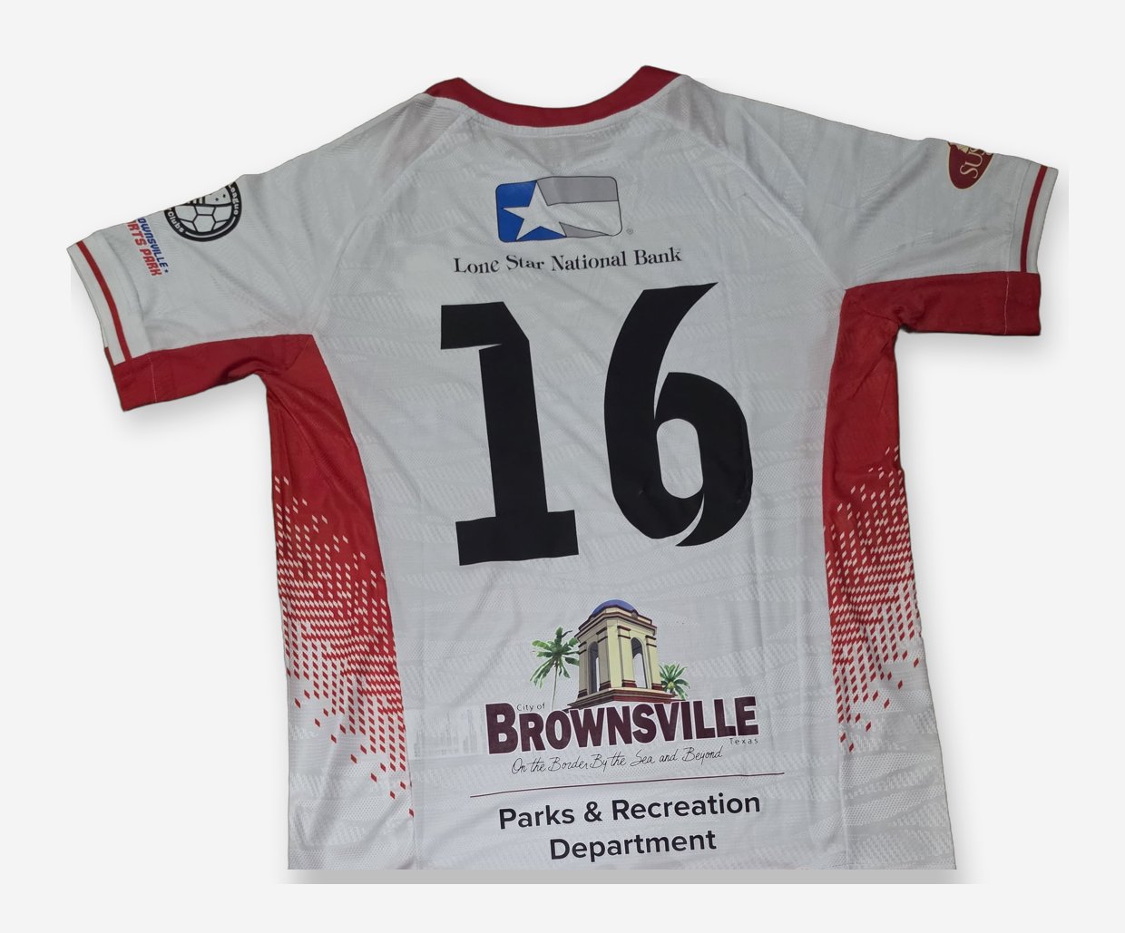 BTX white match jersey, back